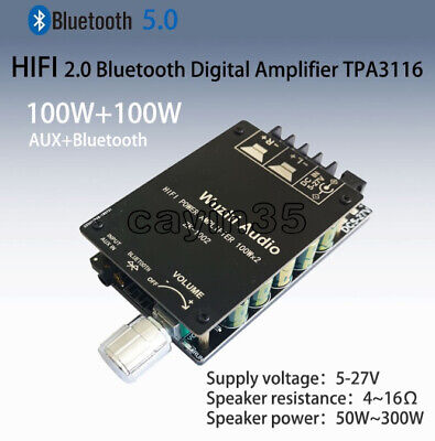 HIFI TPA3116 Bluetooth 5.0 High Power Digital 100W+100W Amplifier Stereo Board • 19.30£