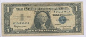 US $1.00 Note 1957-B Silver Certificate Est VF Cond with Motto Blue Serial - Picture 1 of 2