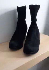L.K. Bennett, Black, Suede, Wedge, Ankle Boots Size 5. - Picture 1 of 5