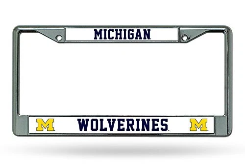 Caseys Distributing 9474630353 Michigan Wolverines Chrome License Plate Frame