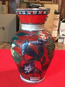 Tolle handbemalte Kolibri Vase signiert artesisch cool - Bild 1 von 7