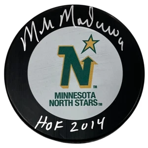 Mike Modano Autographed Minnesota North Stars Puck w/ HOF Inscription Signed - Picture 1 of 2