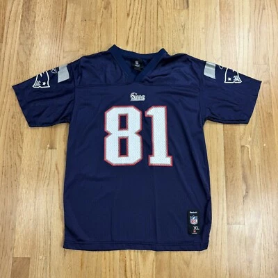 New England Patriots Randy Moss #81 Reebok Jersey (Youth XL 18-20) Navy NFL - Image 1 of 4