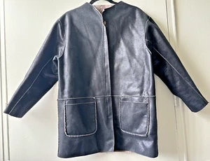 MUNTHE Jacket Women's Sz M/L/38 Ecofriendly Faux Leather/Fur Reversible Coat EUC - Picture 1 of 8
