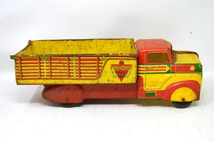 Vintage Marx Tri-City Express Service Metal Truck Toy 12" Length Yellow Red - Picture 1 of 15