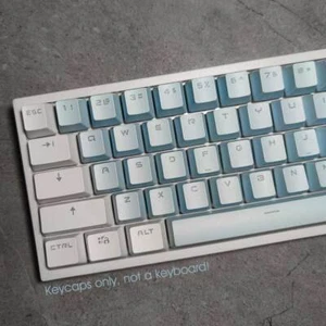 Juego de teclas Double Shot PBT 104 azul y blanco perfil OEM para teclado mecánico - Imagen 1 de 10