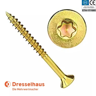 SPANPLATTENSCHRAUBEN Dresselhaus JD-79 Torx Teilgewinde Holzschrauben Verzinkt