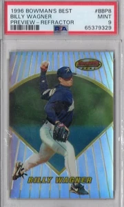 1996 Bowman's Best Billy Wagner Preview Refractor #BBP8 PSA 9 MINT - Picture 1 of 2