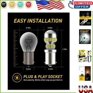 Pack of 2 Super Bright 1156 LED Replacement Bulbs - 400% Brighter, 5.5W - Picture 1 of 10