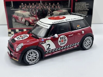 1/18 KYOSHO Mini Cooper S Red (JCW) Red Nose Day Rare (￼ Excellent Condition￼ ) - Image 1 of 4