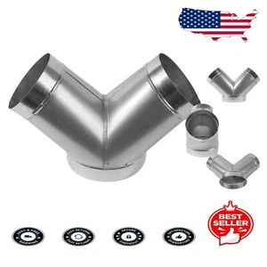 Efficient 8" to 6" Inch Ducting Splitter Connector - Galvanized Steel Design - Picture 1 of 9