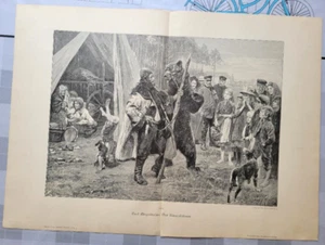 ART PRINT Man with a tame bear, often called a dancing bear 439 - Picture 1 of 2