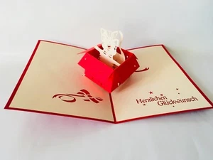 Geschenkpaket mit Katzen, 3D-Klappkarten, Pop-up Karte, Glückwunschkarte - Bild 1 von 4