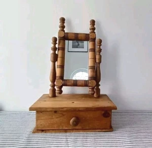 Atemberaubender französischer Bauernhaus Waschtischunterschrank Antik Spiegel rustikal Schrank Schublade Chic - Bild 1 von 15