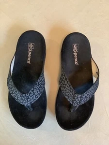 Spenco Yumi Flip flops New w/o box women’s size 7 Wide black - Picture 1 of 3
