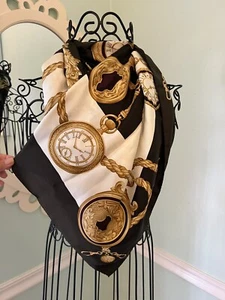 Carlisle Italy Baroque Watch Silk Scarf Gorgeous Hand Rolled - Picture 1 of 5