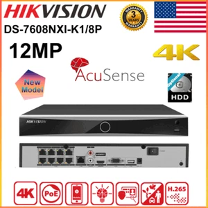 Hikvision 12MP 8ch 8POE AcuSense NVR DS-7608NXI-K1/8P Network Video Recorder lot - Picture 1 of 16