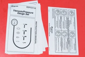 Snap-On Tools EEPV311A Vacuum Pressure Gauge Meter Set Instruction Manual Only - Picture 1 of 3