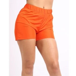 Women’s Orange Windbreaker Running Shorts - Picture 1 of 3