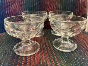Vintage Low Sherbet Glass Clear Pedestal Federal Glass Mid Century Ice Cream (4) - Picture 1 of 11