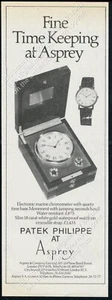 Reloj cronómetro marino Patek Philippe 1976 y reloj foto anuncio impreso vintage - Imagen 1 de 6