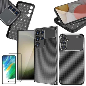 TPU Hülle für SAMSUNG GALAXY S24 S23 FE ULTRA PLUS A55 A54 Carbon Fiber Cover - Bild 1 von 27