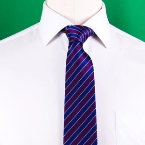 Lila & blau formelle Business gestreifte 3 Zoll Krawatte Herren professionelle Mode - Bild 1 von 6