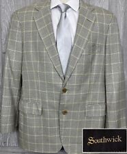 Southwick 41R 2 Button Houndstooth Windowpane Wool Sport Coat FLAWS (t20)