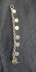 Hammered Silver Charm Bracelet - Picture 1 of 1