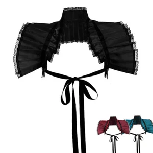 Victorian Shrug Shawl Bolero Stand Ruff Collar Pirate Cosplay Mardi Gras - Picture 1 of 14