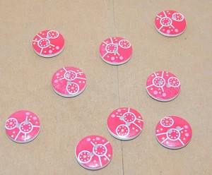 Round wooden 2 hole button set of 9 (11772) - Picture 1 of 2