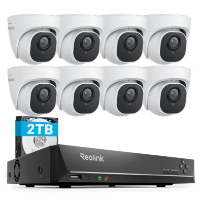 Reolink 8CH NVR 5MP PoE Security Camera System Home CCTV Surveillance Outdoor 2T - Image 1 of 4