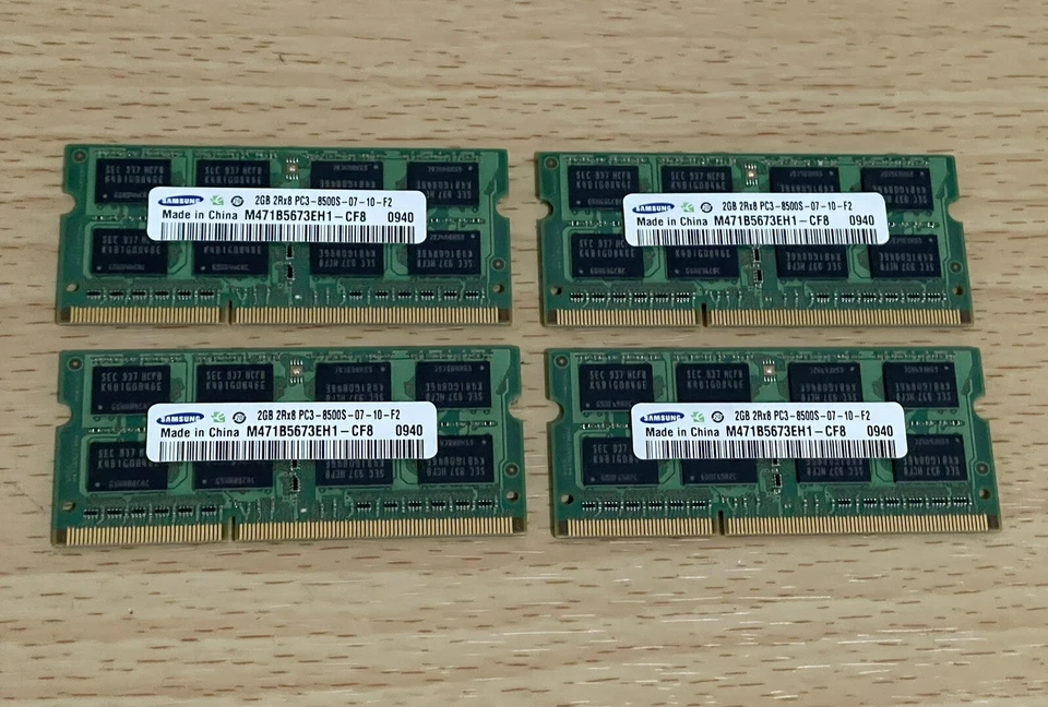 Samsung 2GB 2Rx8 PC3-8500S-07-10-F2 1066 DDR3 RAM (4x Total 8GB) - Image 1 of 1