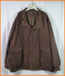 Chaqueta de bombardero de gamuza sintética grande y alta talla king para hombre nueva sin etiquetas - marrón - 6XL grande - Imagen 1 de 5