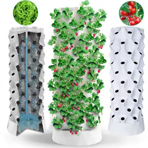 Vertical Hydroponic Garden Tower System Aeroponics Home Grow Kit 10 Layer 80Pots - Picture 1 of 13