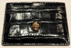 Alexander McQueen porta carte teschio coccodrillo NUOVO CON SCATOLA ORIGINALE MIGLIOR REGALO DI NATALE! - Foto 1 di 17