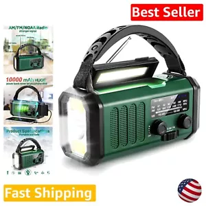 Portable Hand Crank Weather Radio & Power Bank - SOS Alarm & Reading Lamp - Picture 1 of 10