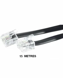 Câble téléphonique RJ11 - 15 m - Noir - Dexlan - Photo 1/2