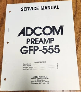 Adcom GFP-555 PreAmp Service Manual - Original - Picture 1 of 1