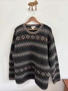 Vintage J Crew Mens 100% Wool Chunky Fisherman Sweater Sz XL - Picture 1 of 10