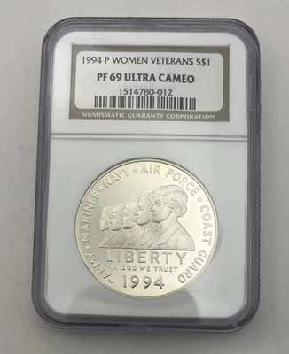 1999 P Women Veterans $1 PF 69 Ultra Cameo Silver - Image 1 of 2