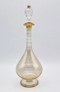 Kontinentale vergoldete Glaskaraffe / Flasche aus dem 19. Jahrhundert - Bild 1 von 7