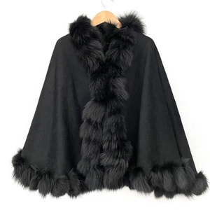Y501-49 Noaje Poncho Cape Coat Wool Cashmere Women's #EC CZB - Picture 1 of 8