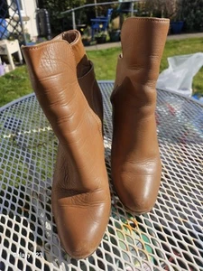 Brown Leather Boots High Heel Size 3 - Picture 1 of 6