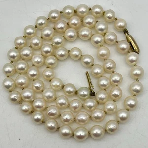 Vintage Akoya Pearl Necklace 8k Clasp Germany 18" READ - Picture 1 of 7