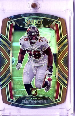 2020 Panini Select Club Level Tristan Wirfs #290 Copper Prizm Die-Cut #/355 RC - Image 1 of 2