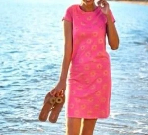 Boden Pink Coralie Sunburst T-shirt Dress Size 12R - Picture 1 of 7