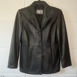 Chaqueta para mujer vintage Lord & Taylor 100 % cuero negra talla M regular mediana” - Imagen 1 de 23