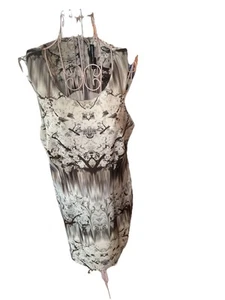 W118 By Walter Baker Size L Back Zip Round Neck Sleeveless White Floral Dress - Picture 1 of 3