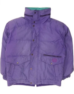 VINTAGE Mens Hooded Reversible Padded Jacket UK 44 2XL Purple BI01 - Picture 1 of 5